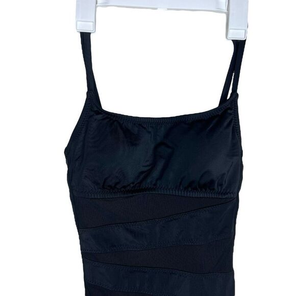 NEW Shade & Shore Mesh Front One Piece Swimsuit Black XS - Picture 6 of 13